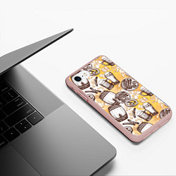 Чехол iPhone 7/8 матовый Пивное настроение, цвет: 3D-светло-розовый — фото 2