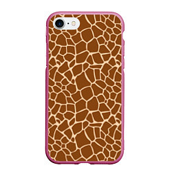 Чехол iPhone 7/8 матовый Пятнистая шкура жирафа, цвет: 3D-малиновый