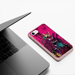 Чехол iPhone 7/8 матовый Киберсамурай, цвет: 3D-светло-розовый — фото 2