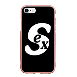 Чехол iPhone 7/8 матовый SEX надпись, цвет: 3D-светло-розовый