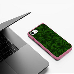 Чехол iPhone 7/8 матовый Хаки камуфляж, цвет: 3D-малиновый — фото 2