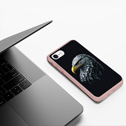 Чехол iPhone 7/8 матовый Орёл от нейросети, цвет: 3D-светло-розовый — фото 2