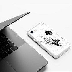 Чехол iPhone 7/8 матовый Green Day и рок символ, цвет: 3D-белый — фото 2