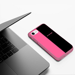 Чехол iPhone 7/8 матовый Blackpink- двойной, цвет: 3D-малиновый — фото 2