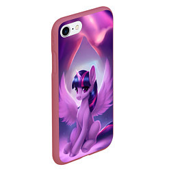 Чехол iPhone 7/8 матовый Твайлайт Спаркл, цвет: 3D-малиновый — фото 2