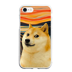 Чехол iPhone 7/8 матовый Собака Доге пародия на Крик, цвет: 3D-белый