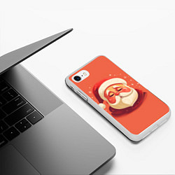 Чехол iPhone 7/8 матовый Портрет Деда Мороза, цвет: 3D-белый — фото 2