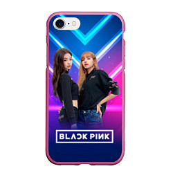 Чехол iPhone 7/8 матовый Blackpink neon, цвет: 3D-малиновый