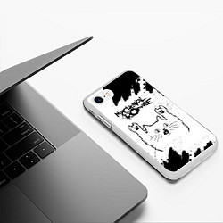 Чехол iPhone 7/8 матовый My Chemical Romance рок кот на светлом фоне, цвет: 3D-белый — фото 2