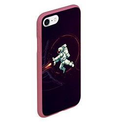 Чехол iPhone 7/8 матовый Астронавт - камехамеха, цвет: 3D-малиновый — фото 2