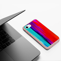 Чехол iPhone 7/8 матовый Цвета радуги, цвет: 3D-светло-розовый — фото 2