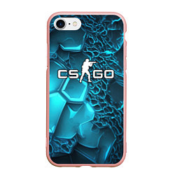 Чехол iPhone 7/8 матовый Ледяные разломленные плиты CS GO, цвет: 3D-светло-розовый