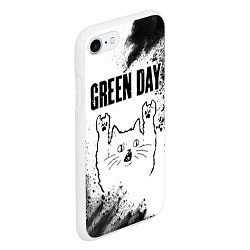 Чехол iPhone 7/8 матовый Green Day рок кот на светлом фоне, цвет: 3D-белый — фото 2