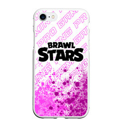 Чехол iPhone 7/8 матовый Brawl Stars pro gaming: символ сверху, цвет: 3D-белый