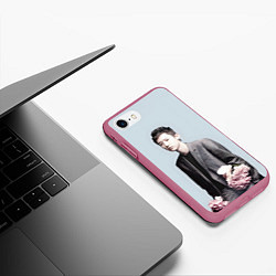 Чехол iPhone 7/8 матовый Chanyeol, цвет: 3D-малиновый — фото 2