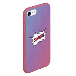 Чехол iPhone 7/8 матовый OMG на градиенте сиреневом, цвет: 3D-малиновый — фото 2