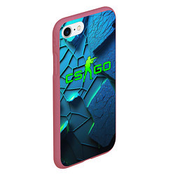 Чехол iPhone 7/8 матовый CS GO blue green style, цвет: 3D-малиновый — фото 2