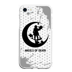 Чехол iPhone 7/8 матовый Angels of Death glitch на светлом фоне