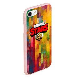 Чехол iPhone 7/8 матовый Brawl Stars Logo Color, цвет: 3D-светло-розовый — фото 2