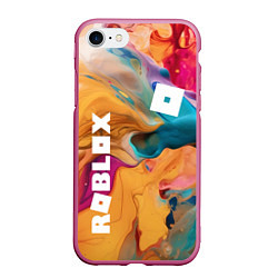 Чехол iPhone 7/8 матовый Roblox Logo Color, цвет: 3D-малиновый