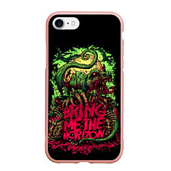 Чехол iPhone 7/8 матовый Bring me the horizon dinosaurs, цвет: 3D-светло-розовый