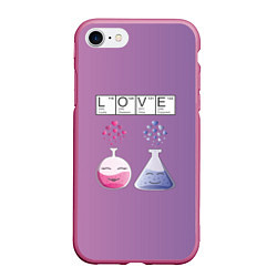 Чехол iPhone 7/8 матовый Химия Любви, цвет: 3D-малиновый