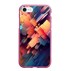 Чехол iPhone 7/8 матовый Цветная абстракция каменных сланцев, цвет: 3D-малиновый