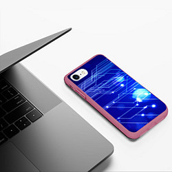Чехол iPhone 7/8 матовый Потоковые линии, цвет: 3D-малиновый — фото 2