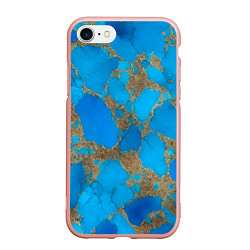 Чехол iPhone 7/8 матовый Голубая яшма, цвет: 3D-светло-розовый
