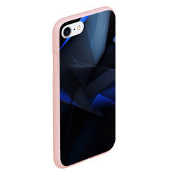 Чехол iPhone 7/8 матовый Черная и голубая текстура, цвет: 3D-светло-розовый — фото 2