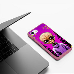 Чехол iPhone 7/8 матовый Alien - comics art style, цвет: 3D-малиновый — фото 2