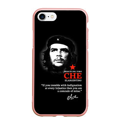 Чехол iPhone 7/8 матовый Che Guevara автограф, цвет: 3D-светло-розовый