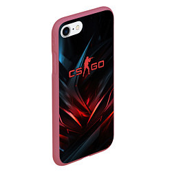 Чехол iPhone 7/8 матовый CS GO dark red black, цвет: 3D-малиновый — фото 2