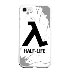 Чехол iPhone 7/8 матовый Half-Life glitch на светлом фоне, цвет: 3D-белый