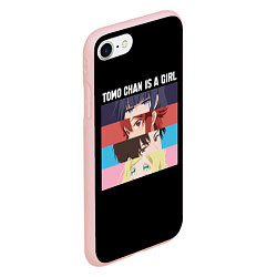 Чехол iPhone 7/8 матовый Tomo chan Is a Girl - Аниме, цвет: 3D-светло-розовый — фото 2