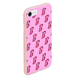 Чехол iPhone 7/8 матовый B is for Barbie, цвет: 3D-светло-розовый — фото 2