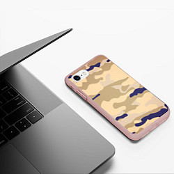 Чехол iPhone 7/8 матовый Камуфляжный узор веенний, цвет: 3D-светло-розовый — фото 2