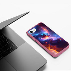 Чехол iPhone 7/8 матовый Туманность дракона, цвет: 3D-малиновый — фото 2
