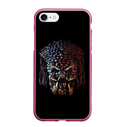 Чехол iPhone 7/8 матовый Predator - skull, цвет: 3D-малиновый