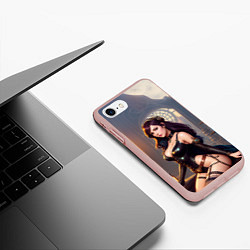 Чехол iPhone 7/8 матовый Красивая девушка в стиле стимпанк, цвет: 3D-светло-розовый — фото 2