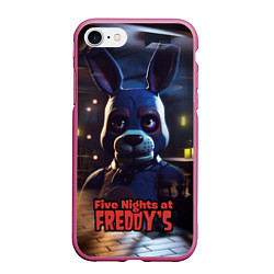 Чехол iPhone 7/8 матовый Five Nights at Freddys Bonnie, цвет: 3D-малиновый