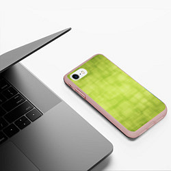 Чехол iPhone 7/8 матовый Green and square, цвет: 3D-светло-розовый — фото 2