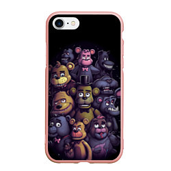 Чехол iPhone 7/8 матовый Five Nights at Freddys art, цвет: 3D-светло-розовый