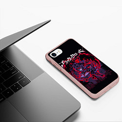 Чехол iPhone 7/8 матовый Аста режим демона - Черный Клевер, цвет: 3D-светло-розовый — фото 2