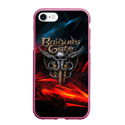 Чехол iPhone 7/8 матовый Baldurs Gate 3 logo, цвет: 3D-малиновый