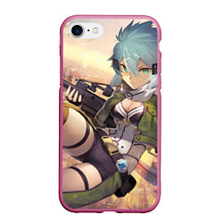 Чехол iPhone 7/8 матовый Sword Art Online Сино Асада, цвет: 3D-малиновый