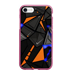 Чехол iPhone 7/8 матовый Orange black style, цвет: 3D-малиновый