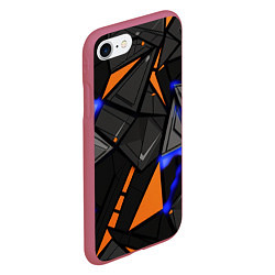 Чехол iPhone 7/8 матовый Orange black style, цвет: 3D-малиновый — фото 2