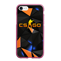 Чехол iPhone 7/8 матовый CSGO orange style, цвет: 3D-малиновый