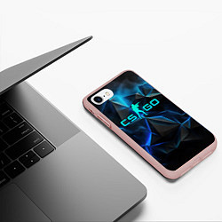 Чехол iPhone 7/8 матовый CSGO neon style logo, цвет: 3D-светло-розовый — фото 2